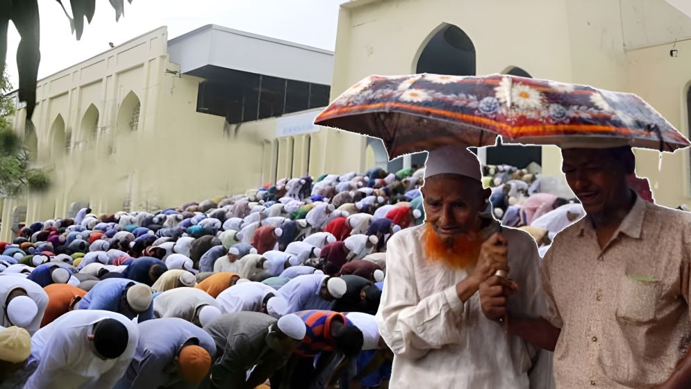 বৈরী আবহাওয়ার মধ্যেও জুমাতুল বিদায় মুসল্লিদের ঢল