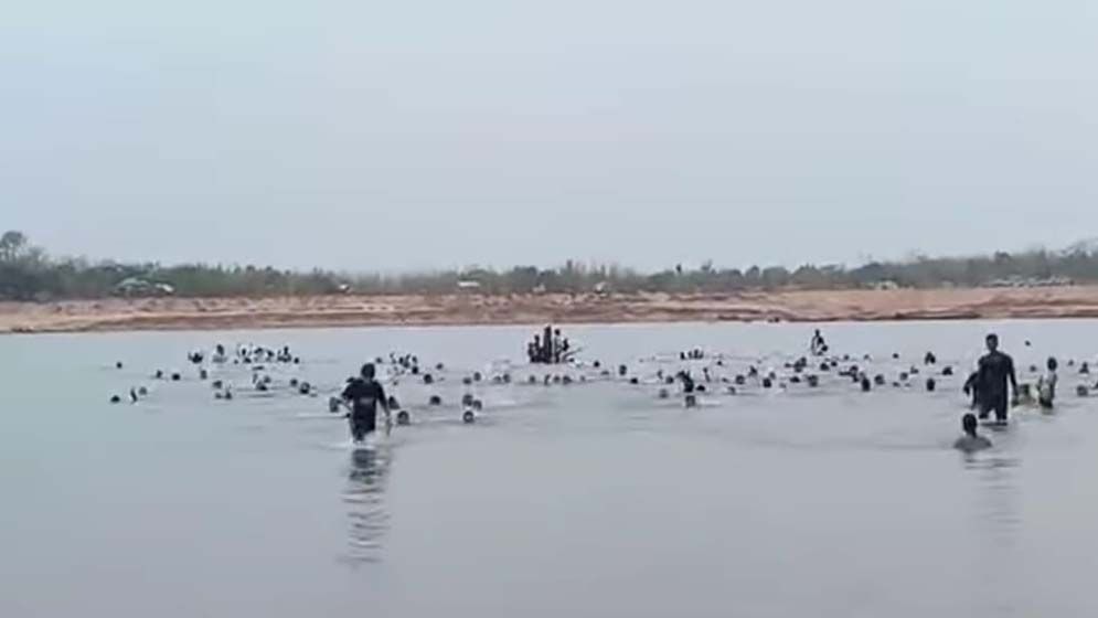 তাহিরপুরে যাদুকাটা নদীতে নৌকা ডুবি, এক শিশুর মৃত্যু