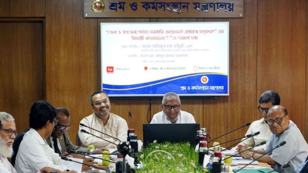 জেলা ও উপজেলা পর্যায়ে এমপ্লয়মেন্ট এক্সচেঞ্জ চালুর উদ্যোগে পরামর্শ সভা অনুষ্ঠিত