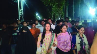 চট্টগ্রামে সংঘর্ষের প্রতিবাদে রাবিতে ছাত্রদলের বিক্ষোভ