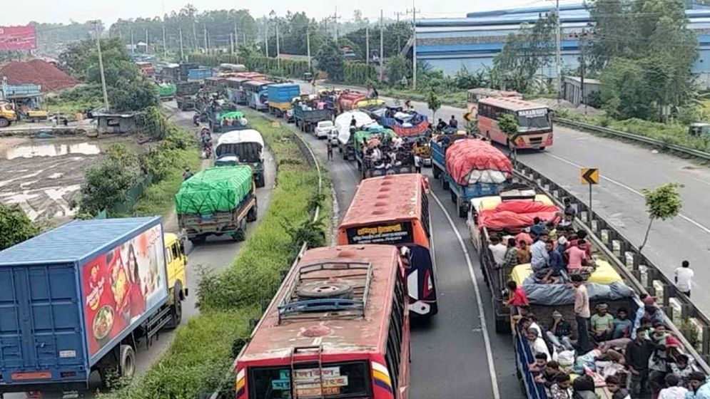 ঢাকা-টাঙ্গাইল মহাসড়কে ২৩ কিলোমিটার যানজট, ভোগান্তি