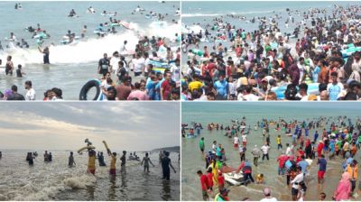 ঈদের ছুটিতে কক্সবাজারে পর্যটকের ভিড়