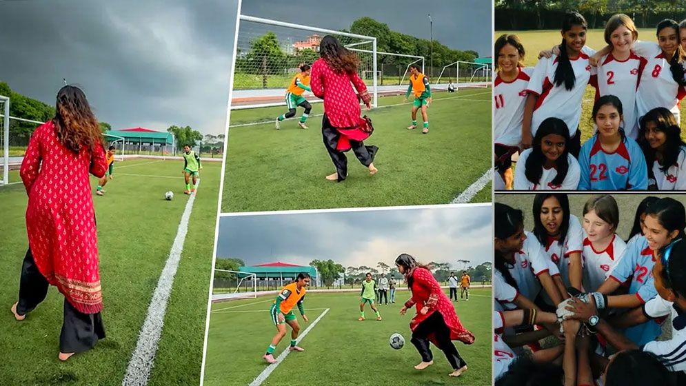 বাঁ পায়ের দুর্দান্ত গোলে মুগ্ধতা ছড়ালেন জাইমা রহমান