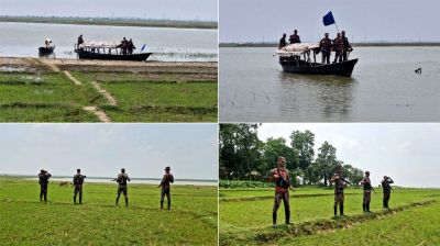 নদীপথে বিএসএফের পুশইন চেষ্টা, সতর্ক বিজিবি