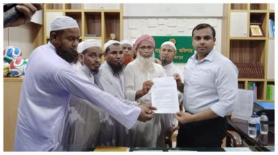গাইবান্ধায় নির্মাণাধীন রামমূর্তি অপসারণের দাবিতে বিক্ষোভ