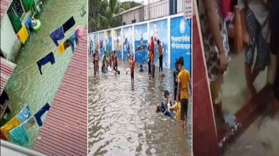 মিরপুরে জলাবদ্ধতা: ঘরের ভেতরে পানি ঢুকে বিপাকে হাজারো পরিবার