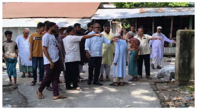 টুঙ্গিপাড়ায় পানিবন্দি এলাকা পরিদর্শনে এমপি এসএম জিলানী, স্থায়ী সমাধানের আশ্বাস