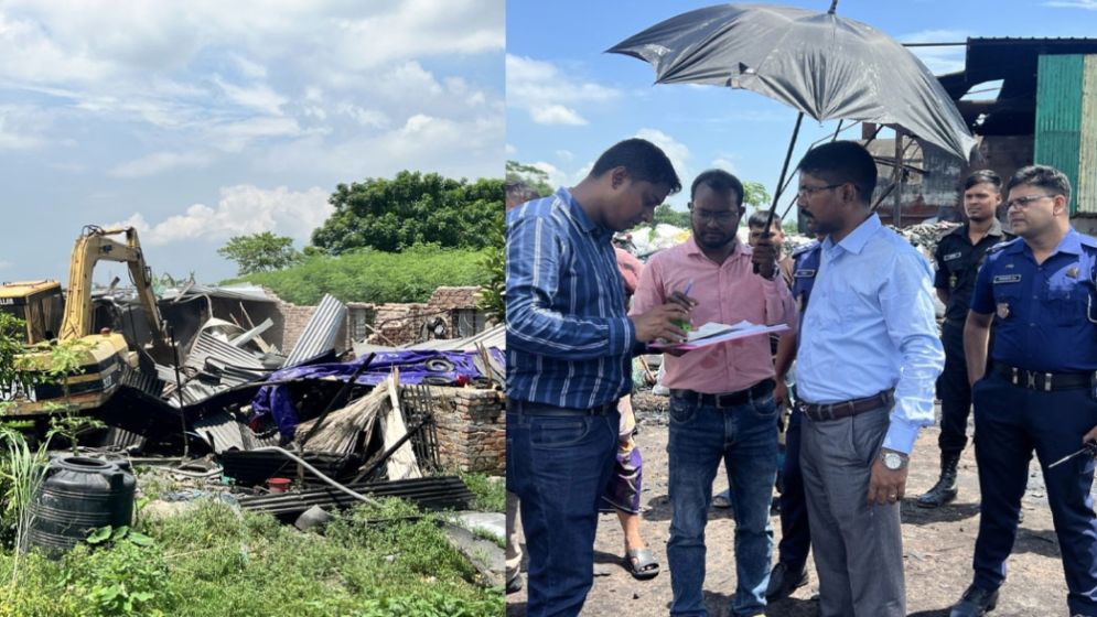 টায়ার পুড়িয়ে তেল তৈরির অবৈধ কারখানা গুঁড়িয়ে দিল পরিবেশ অধিদপ্তর