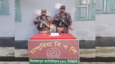 ঠাকুরগাঁও সীমান্তে ভারতীয় মদ ও  ট্যাপেন্টাডল ঔষধ উদ্ধার বিজিবি’র