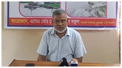 বালু সিন্ডিকেটের বিরুদ্ধে বদরগঞ্জ পৌর বিএনপি নেতার সংবাদ সম্মেলন