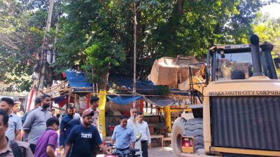 রাজধানীর এলিফ্যান্ট রোডে অবৈধ স্থাপনা উচ্ছেদ, ২ ব্যবসায়ীকে জরিমানা