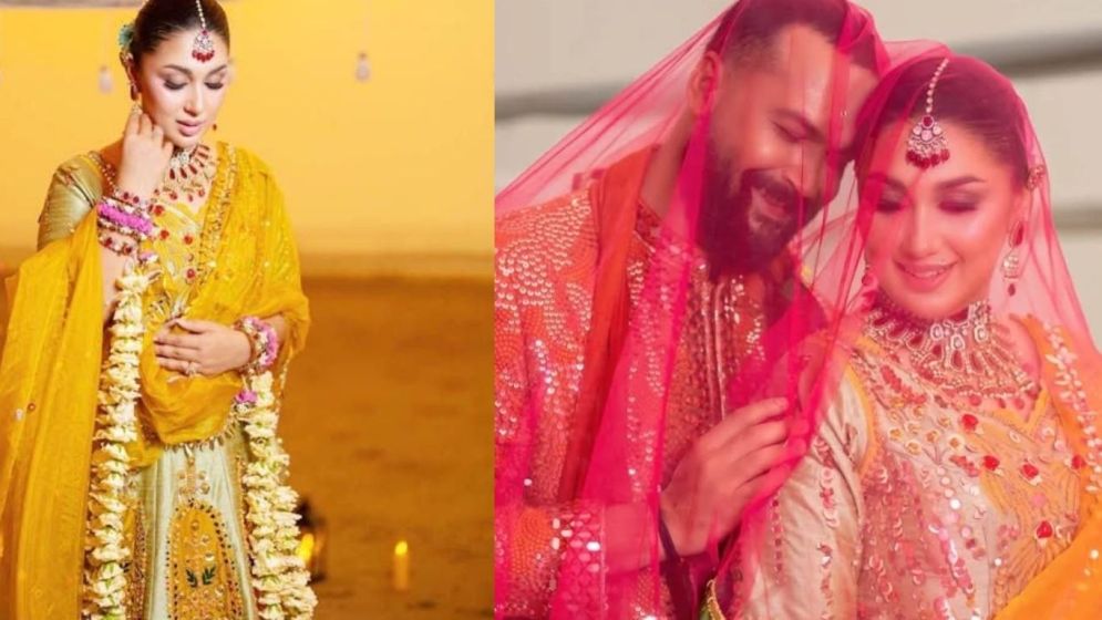 গায়ে হলুদের জমকালো লুকে অপু বিশ্বাস