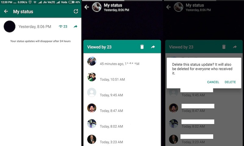 How to creat, edit, delete WhatsApp status update