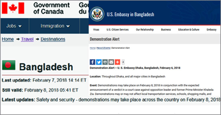 Four countries alert citizens traveling in Bangladesh