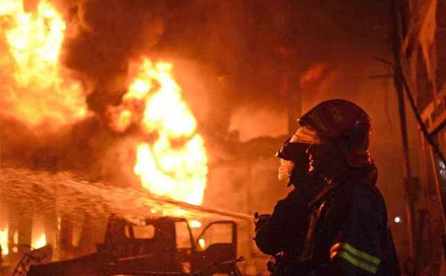 Cotton warehouse catches fire in Savar