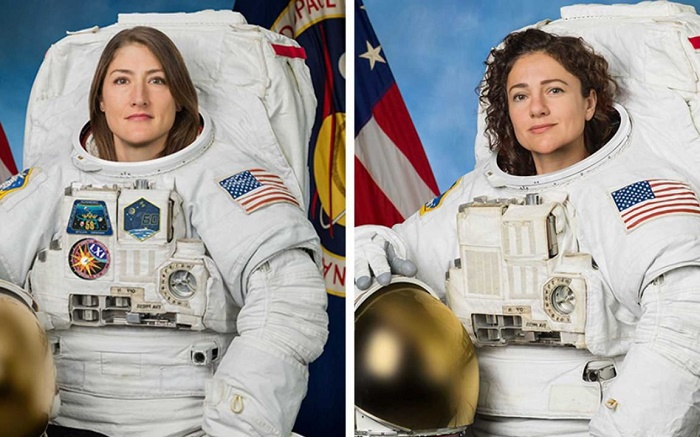 Space station's 2 women prep for 1st all-female spacewalk

