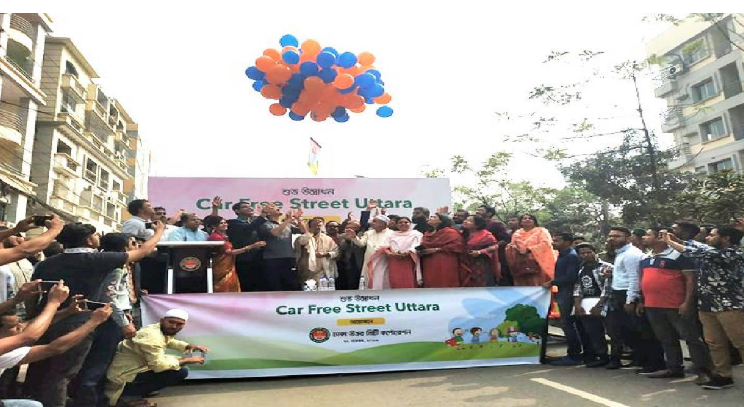 ‘Car-free road’ opened in Uttara