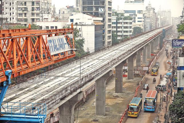 8-km viaduct of metro rail is visible: official