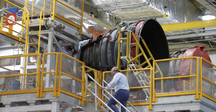 NASA chief gets latest look at new moon rocket