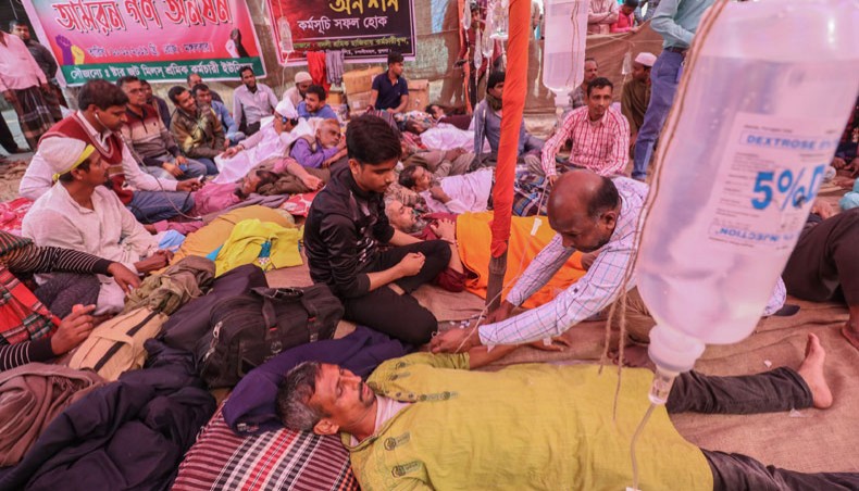 More jute workers fall sick in 4th day of hunger strike