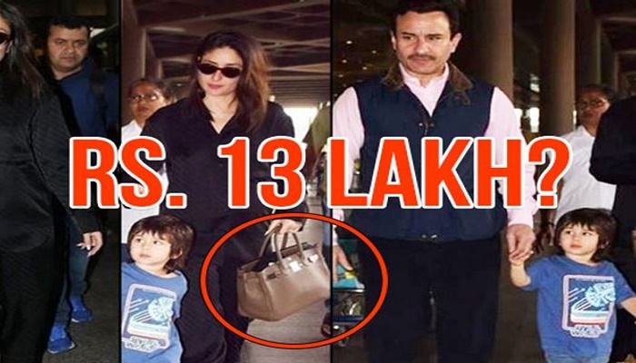 Kareena returns from London with Saif, Taimur and Rs 13 lakh bag