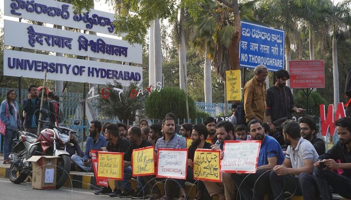 Kashmiri students of Hyderabad University protest clampdown in valley