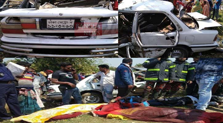 4 of a family among 7 killed as microbus hits tree in Rajshahi