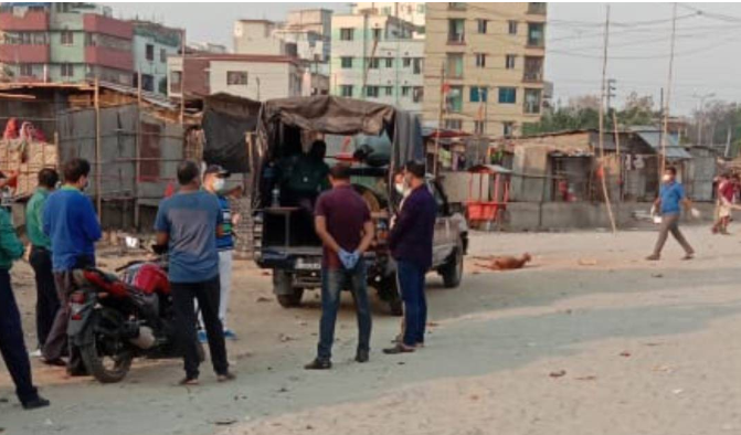 Slum in Sher-e-Bangla Nagar  locked down after resident tests positive