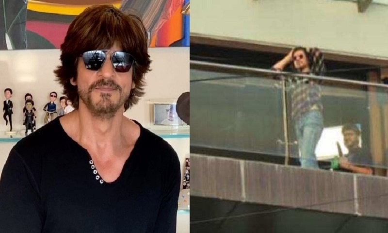 Shah Rukh spotted shooting at Mannat