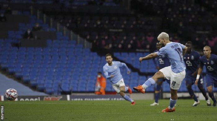 Aguero’s 40th Champions League goal helps Man City fight back to beat Porto