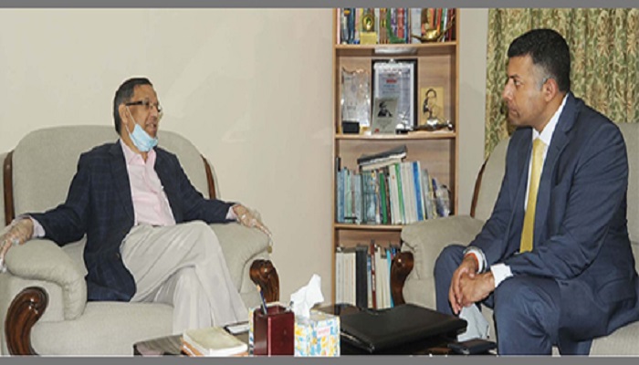 Anisul discusses training of judges, lawyers with Indian envoy