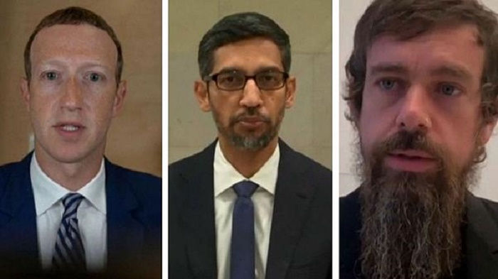 CEOs of Google, Twitter and Facebook grilled in Senate hearing
