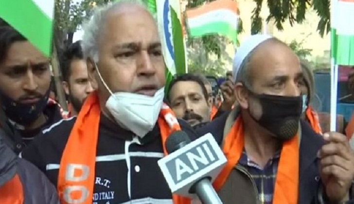 Dogra Front activists in Jammu protest against demolition of Hindu temple in Pakistan