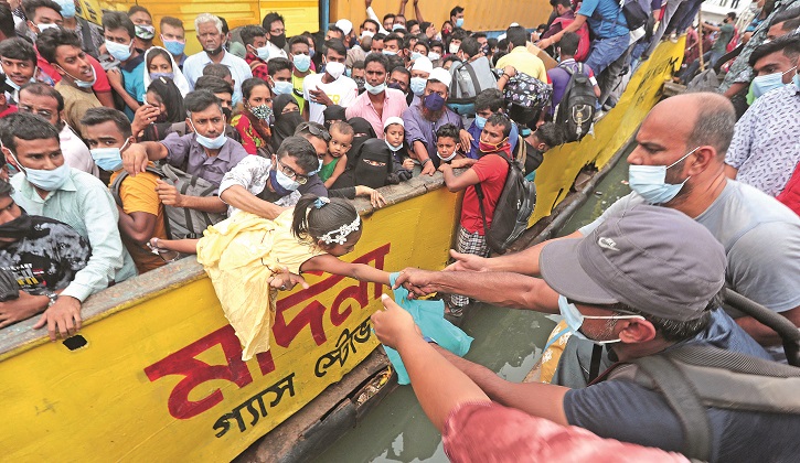 Homebound people scramble for vehicles