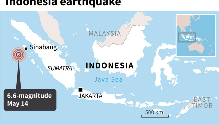 6.6 magnitude quake hits off Indonesia’s Sumatra: USGS