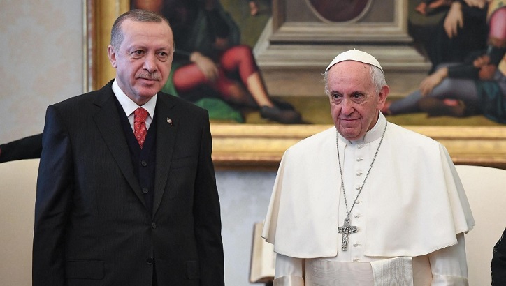 Erdogan urges pope to help end Israel's 'massacre'