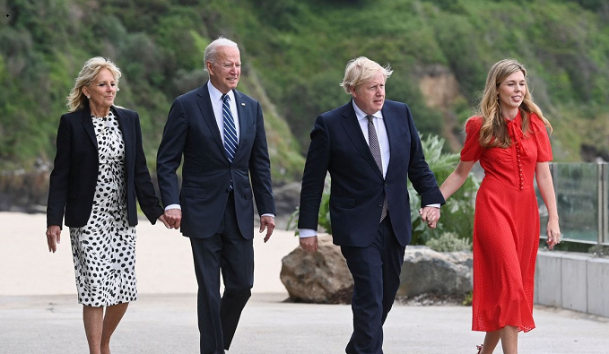 Joe Biden meets Boris Johnson for first time - and cracks joke about their wives