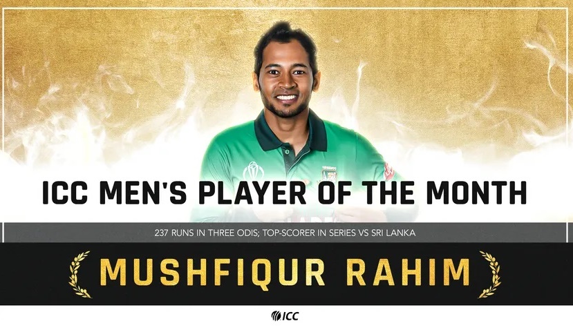 Mushfiqur Rahim voted ICC Players of the Month for May 2021