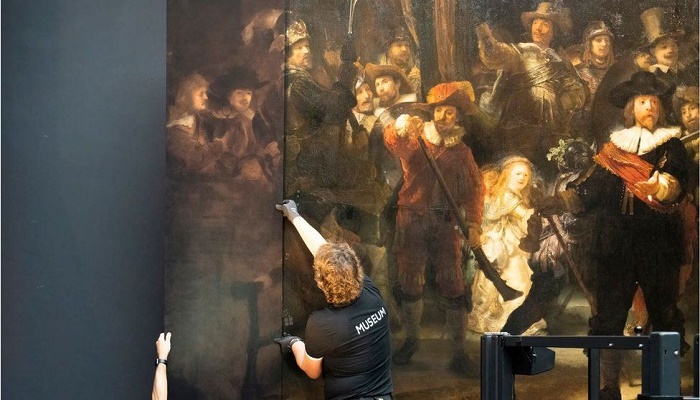 Rembrandt's The Night Watch painting restored by AI