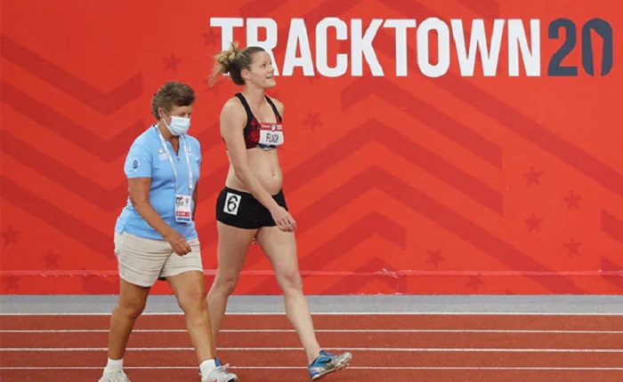 Heptathlete competes in Olympic trials while 18 weeks pregnant