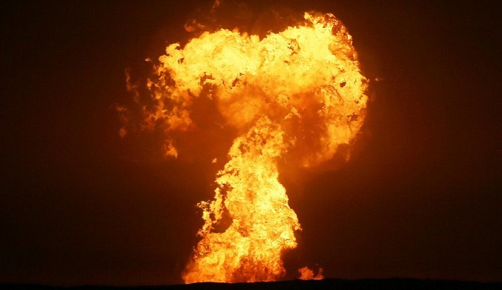 Huge explosion as Azerbaijan mud volcano erupts