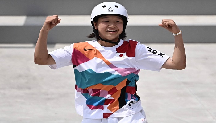 Japan's Nishiya, 13, becomes first women's Olympic skateboard champion