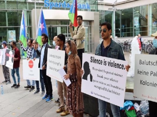 Germany: Free Balochistan Movement holds protest against Pakistan in Hanover

