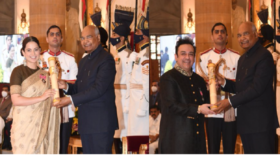 Kangana Ranaut, Adnan Sami receive their Padma Shri Awards
