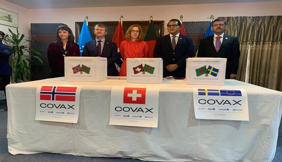 Norway, Sweden & Switzerland donate 1.2mn doses of AstraZeneca vaccines