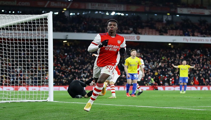 Nketiah hat-trick sends Arsenal into League Cup semi-finals