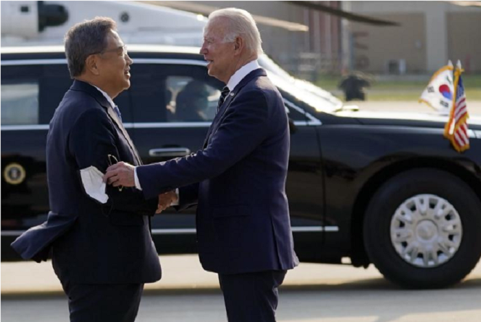 Biden arrives in South Korea on first Asia trip as president