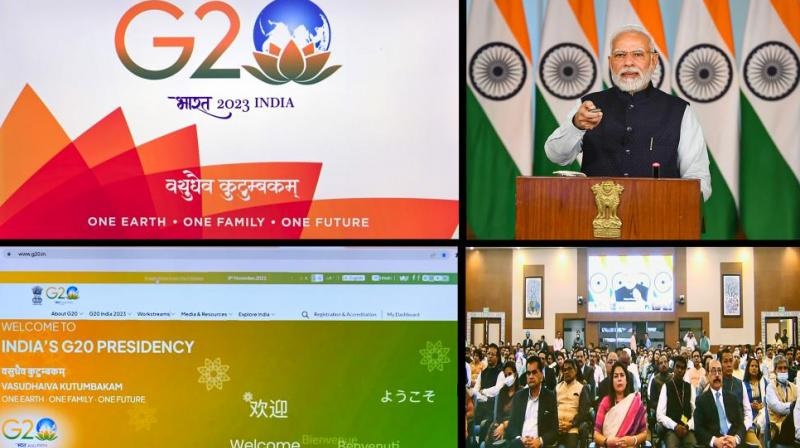 Modi unveils logo, theme and website of India’s G20 presidency