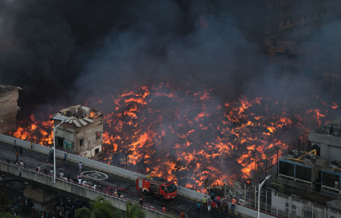 Bangabazar fire: Police sue up to 300 unidentified people for attacking fire fighters, police