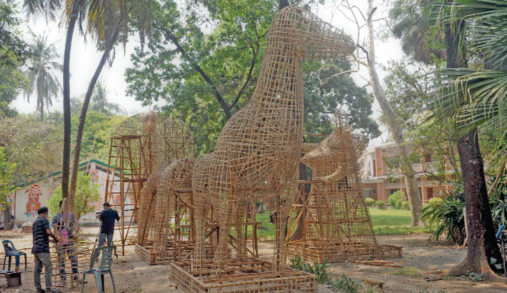 Pahela Baishakh Celebrations: Charukala prepares for Mangal Shobhajatra